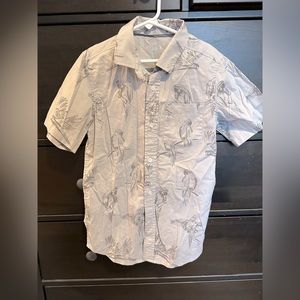 Cat & Jack Boys gray Hawaiian button up short sleeve